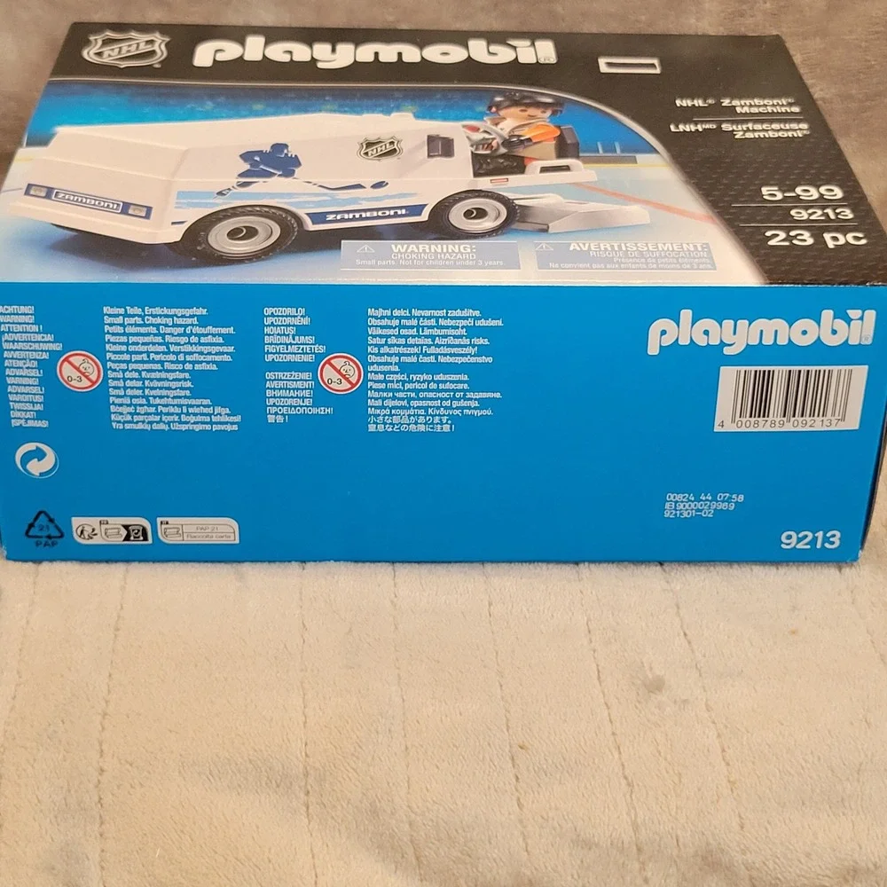 Playmobil Zamboni White NHL Ice Resurfacing Vehicle Set 9213‎ NEW